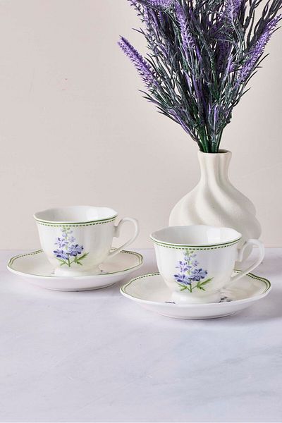 Perotti De Flore 4-Piece Porcelain Coffee Set for 2