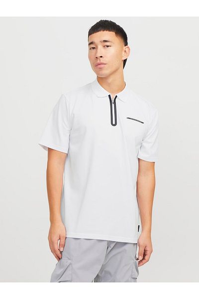 Jack & Jones Ανδρικό μπλουζάκι Jcofusıon Pıque Polo Ss Sn 12273127 Bright White