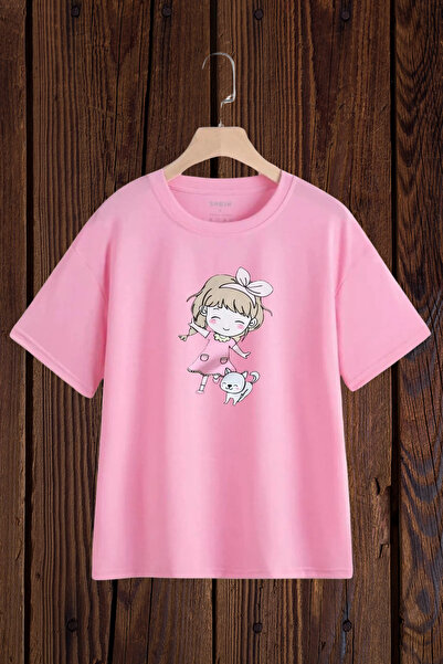 Wish BF تي شيرت بناتي مطبوع