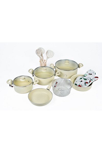 AR-Kitchen 18 Pcs Granite Cookware Set- Made In Türkiye