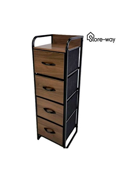 Storeway 4 Drawer Wooden Side Table