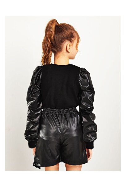 By Piera Fustă cu pantaloni scurți din piele artificială pentru copii 058447