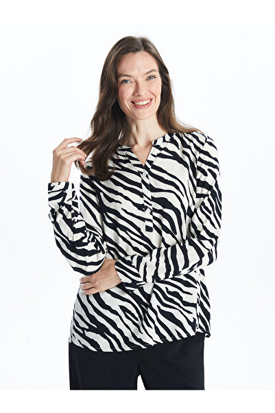 LC Waikiki Özmarka New Season Collarless Patterned Women's Blouse