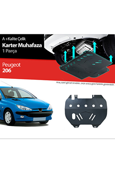 Tunax Peugeot 206 Çelik Karter Muhafaza Koruma 1998 1999 2000 2001 2002 2003 ...