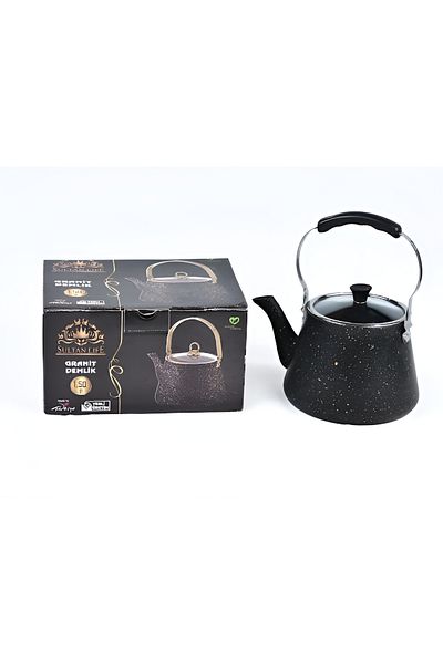 AR-Kitchen Granite Tea Pot-glass Lid (1.5LT) - Made In Türkiye