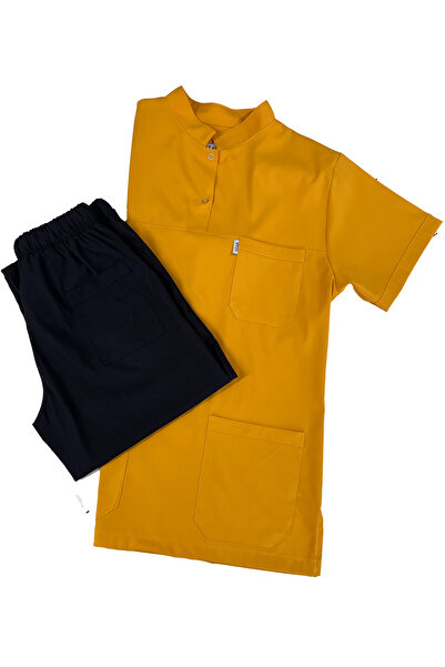 AtakUniform Likralı Unisex Hakim Yaka Doktor Ve Hemşire Forma Scrubs