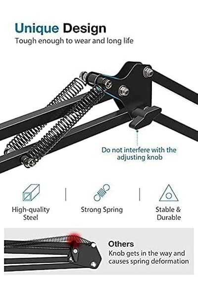 COOYA Microphone Stand,Suspension Boom Scissor Arm Mic Bracket,for Live Video Broadcasting