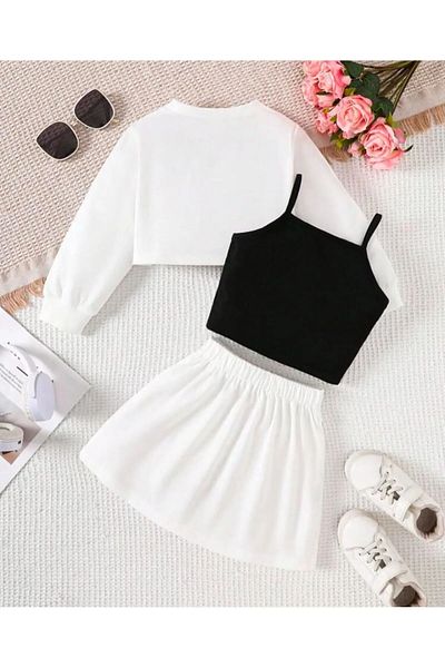 npLStore Girl's Printed Crop-Pleated Skirt Set of 3