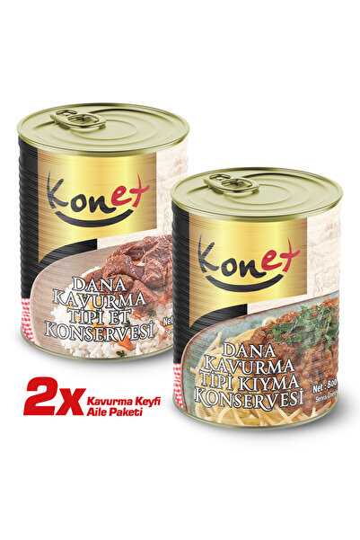 KONET Kavurma Keyfi Aile Paketi - Hazır Yemek / Dana Kavurma Tipi Et - Dana Kavurma Tipi Kıyma 2x800g