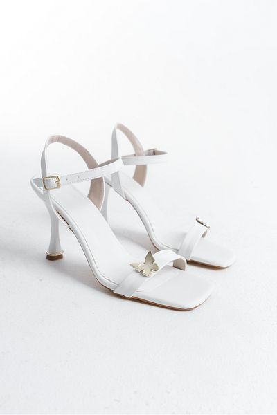 BUNİPARK Women's Ankle Strap Butterfly Detailed Sandals