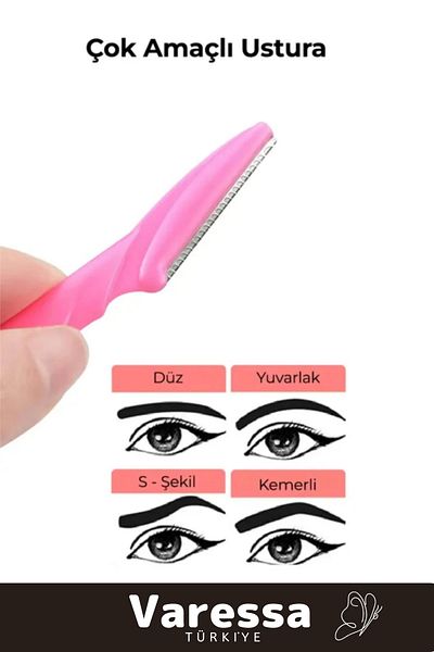 VARESSA Ergonomic Feather Facial Hair Removal Tool - Mustache Removal Set of 3, Eyebrow and Facial Razor