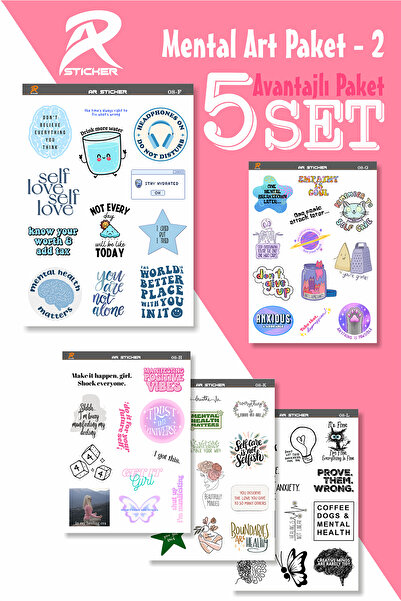 AR Sticker Mental Art Sanat Temalı Laptop Notebook Tablet Sticker Avantajlı P...
