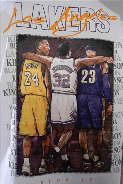 Ral Sport Λευκό ανδρικό μπλουζάκι Lakers Oversize
