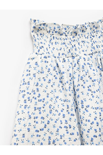 Koton Floral Patterned Gipe Detailed Short Skirt