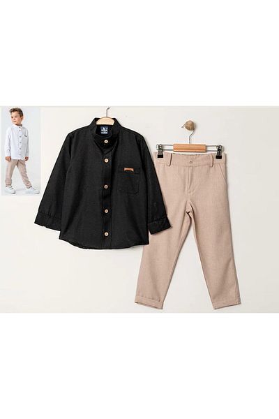 e-çocuk Boy's Shirt and Fabric Pants Suit 60277