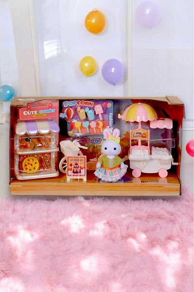 hak-iş oyuncak Mini Rabbit Family Popcorn Set