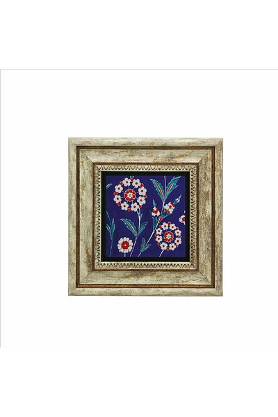 Sadrazam Pictură din piatră naturală imprimată cu model de faianță İznik 20x20 Kd-24