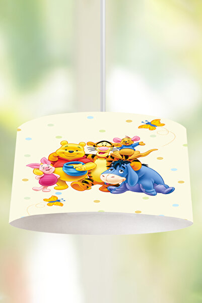 Genel Markalar Sarı Mavi Winnie The Pooh Dekoratif Sarkıt Çocuk Odası Avize