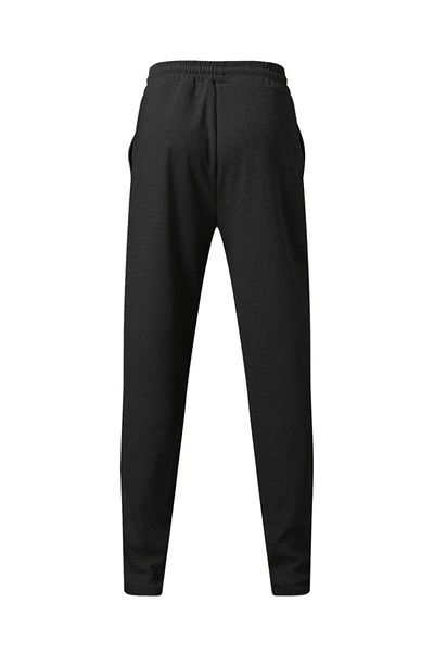 MODA VIBE UNICO Pantaloni bărbați cu talie înaltă, cu șireturi în față, cu buzunare