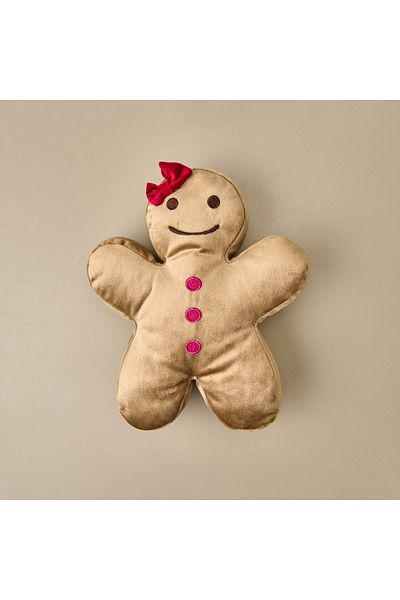 Evidea Soft Gingerbread Girl Figured Pillow - Brown - 40X25 cm