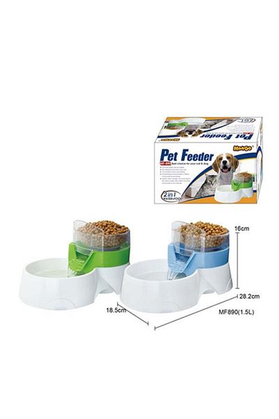 Dophin Green-blue Food Bowl + Water Waterfall