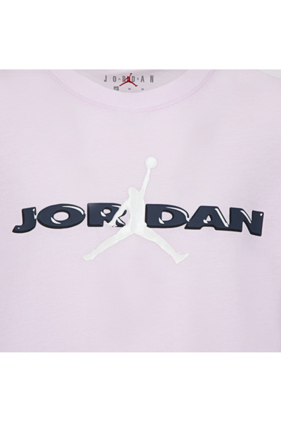 Nike Jordan Cotton Crew Neck Pale Pink Girl's T-Shirt 45D715