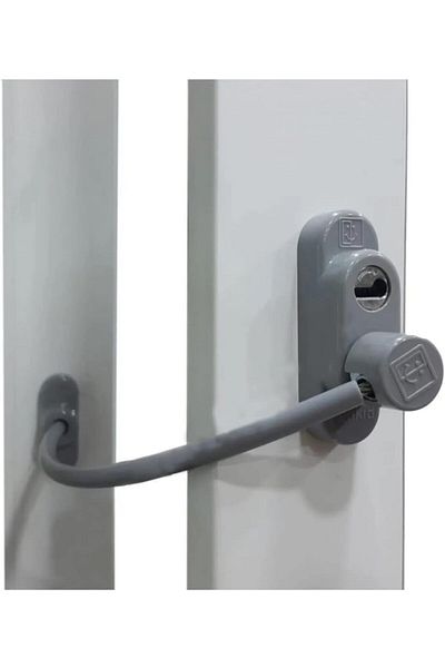 STOREMAX Muartshop Penkid Steel Rope Wired Pvc Window Safety Child Safety Lock 3 Pcs (Gray) 8