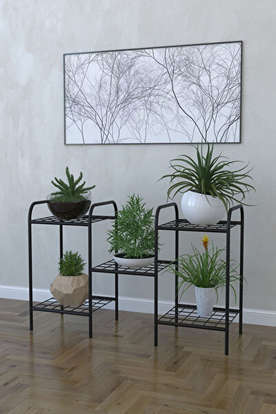 Mgr Office 5 Raflı Dekoratif Metal Saksılık, Çiçek Rafı, Çok Amaçlı Raf, Ev v...