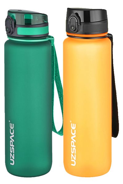 Uzspace FiftyFifty 1000ml Tritan Water Bottle - Set of 2