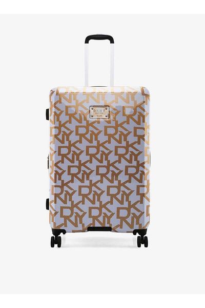 Dkny All-over Monogram Print Hardcase Trolley Bag With Retractable Handle 28''-l - Check-in