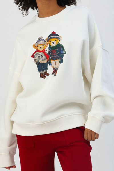 The Champ Clothing Φούτερ με μαλακή υφή με λαιμόκοψη Teddy Lover Combination