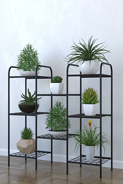 Mgr Office 8 Raflı Dekoratif Metal Saksılık, Çiçek Rafı, Çok Amaçlı Raf, Ev v...