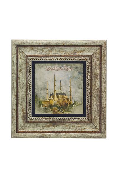 Sadrazam Pictură cu piatră naturală imprimată Edirne Selimiye 20x20 Krt-163