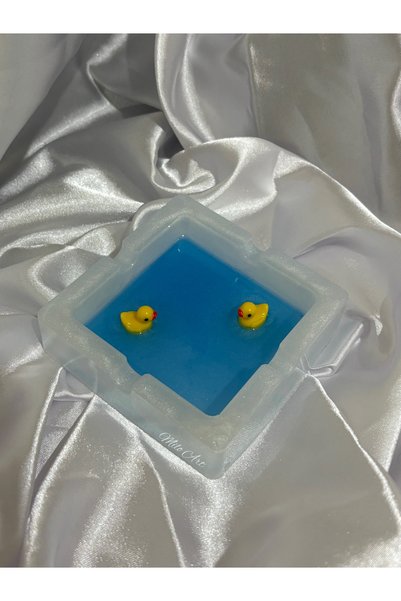 Milo Art Mini Duck Themed Epoxy Ashtray Ash Tray (Four Hollows)