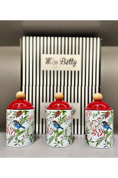 Miss Betty Mira Porcelain 3-Piece Spice Set