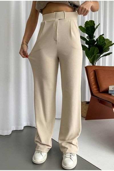 VivaJoy Women's High Waist Pants - Velcro Closure, Lycra Palazzo, Elastic Waist Elastic