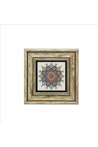 Sadrazam Pictură cu piatră naturală imprimată cu model Rumi 20x20 Kd-54