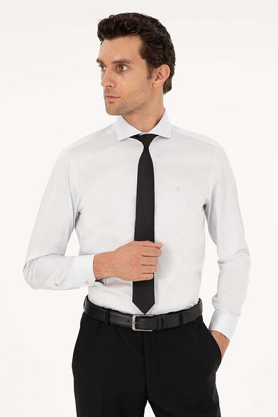 Cacharel Men's Slim Fit Basic Shirt - White