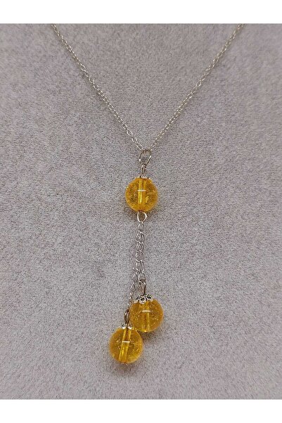 Yasamtohumu Sitrin Taşı Zincirli Kolye (9396)