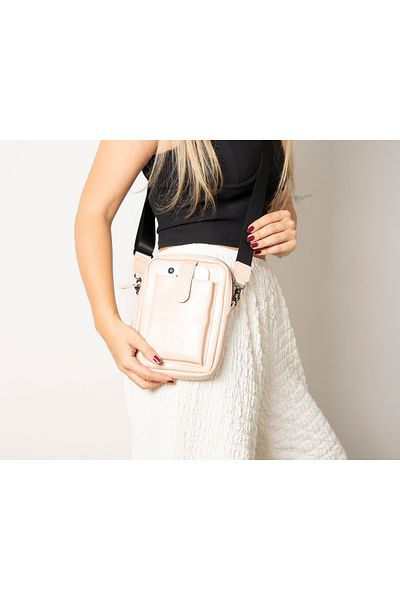 Lev Leather Genuine Leather Sling Bag with Phone Compartment, Card and Money Compartment - Name Writable