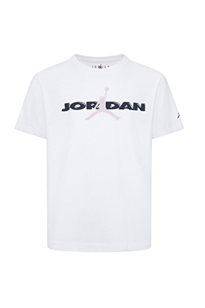 Nike TRIOC DE BĂRBAȚĂ JORDAN, BUMBAC IMPRIMAT ALB, CU Gâtul Bicicletă, 45D715