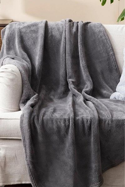 STOREMAX Gkcreative Wellsoft Plush Polarkeen Double Person Anthracite Television Blanket