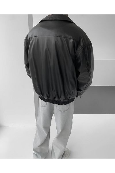 gm giyimarket Oversize Vintage Ανδρικό Δερμάτινο Μπουφάν