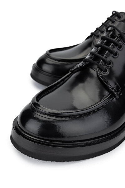 Tamer Tanca Erkek Hakiki Deri Siyah Açma Casual Ayakkabı