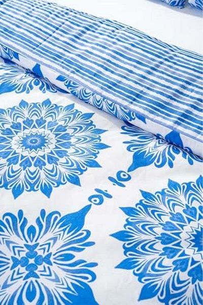 STOREMAX E Alacati Blue Double Cotton Duvet Cover 1082424