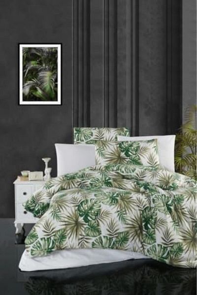 STOREMAX Verde Double Duvet Cover Set Cotton Green 200X220 1073147