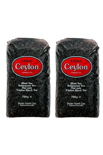 Tanay Ceylon Imported Sri Lanka Black Leaf Ceylon Tea Stray Tea 750 Gr X 2 Pcs (1.500 Gr)