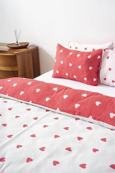 STOREMAX Jvnnshop Red Ground Heart Couple Personality Cotton Bedding Set 646268