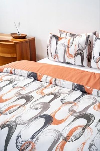 STOREMAX Abstract Brown Double Duvet Cover Set - Cotton 646268