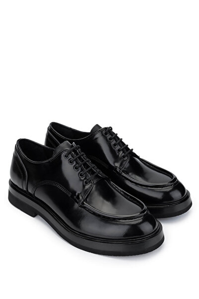 Tamer Tanca Erkek Hakiki Deri Siyah Açma Casual Ayakkabı